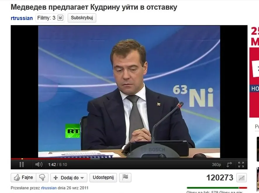 Tak Miedwiediew zbeształ ministra Kudrina