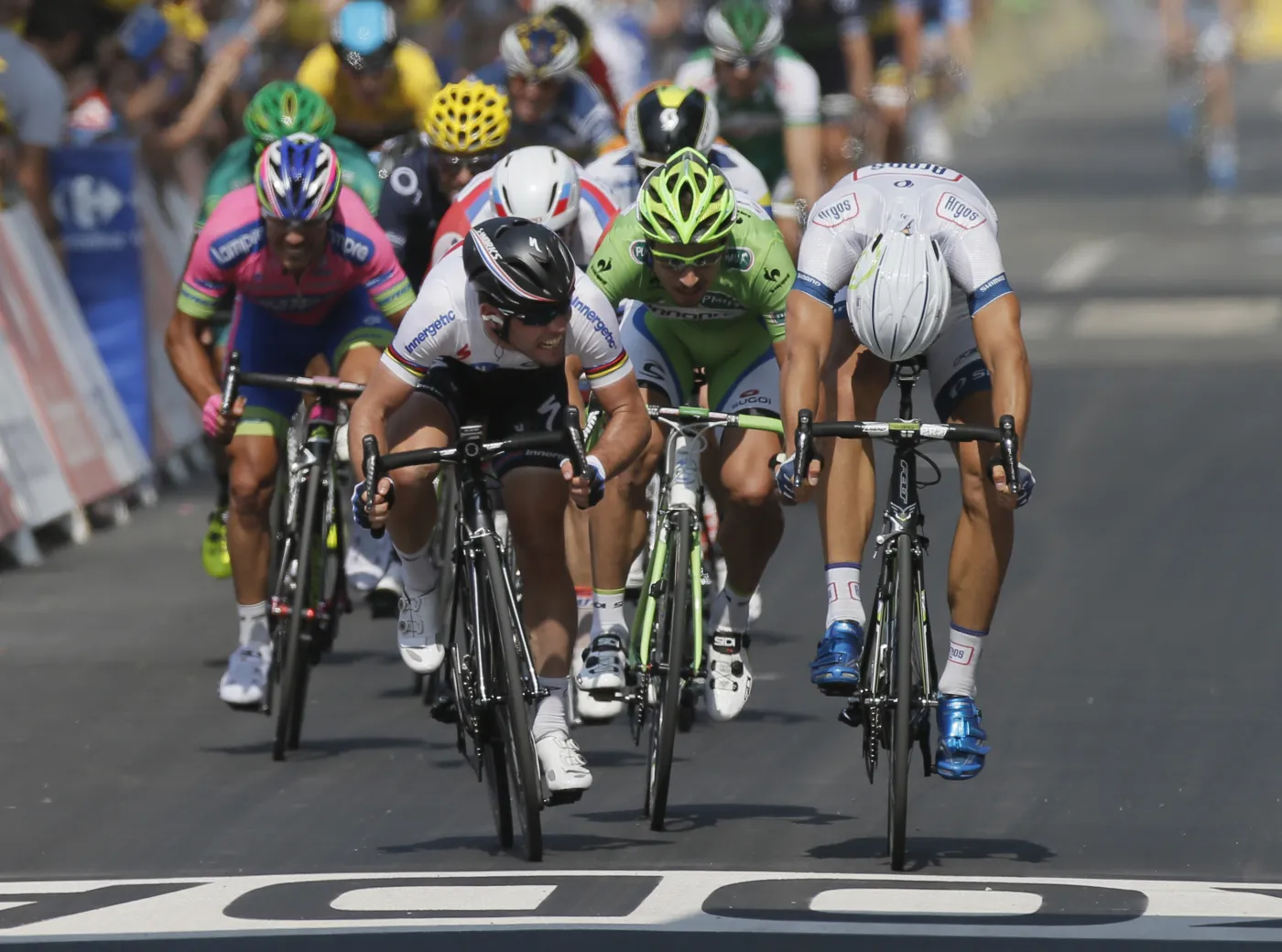 Finisz 12. etapu Tour de France: Mark Cavendish i Marcel Kittel