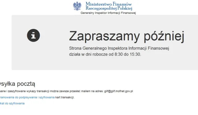 Pranie pieniędzy, przelewy dla terrorystów? Urząd dowie się między 8.30 a 15.30