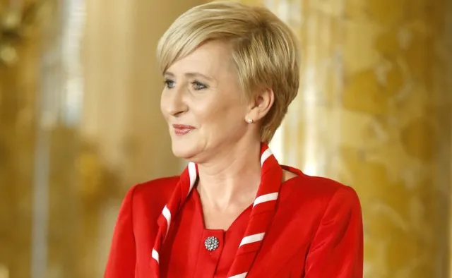 Agata Kornhauser-Duda wyszła z cienia. Pozdrowiła piłkarzy Olimpiad Specjalnych