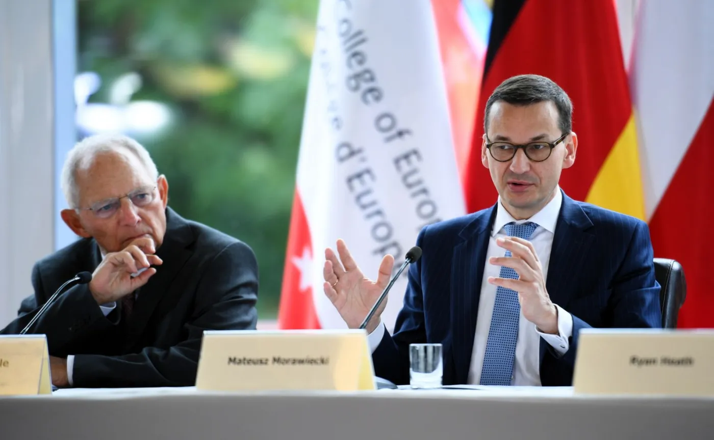 Premier Mateusz Morawiecki i przewodniczący Bundestagu Wolfgang Schaeuble