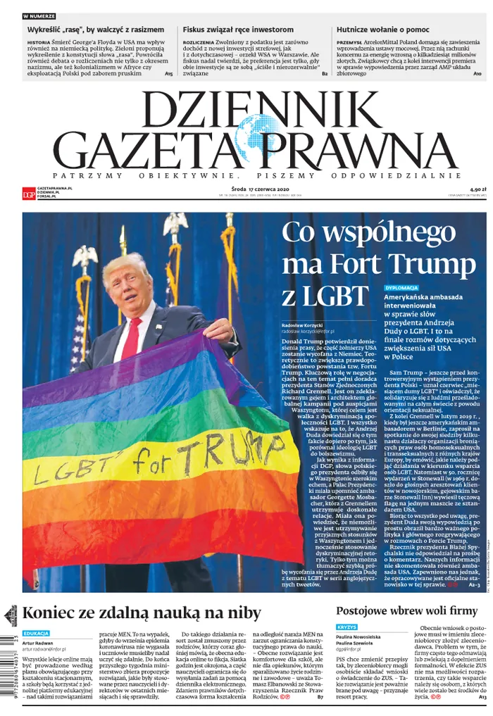 Pierwsza strona Dziennika Gazety Prawnej