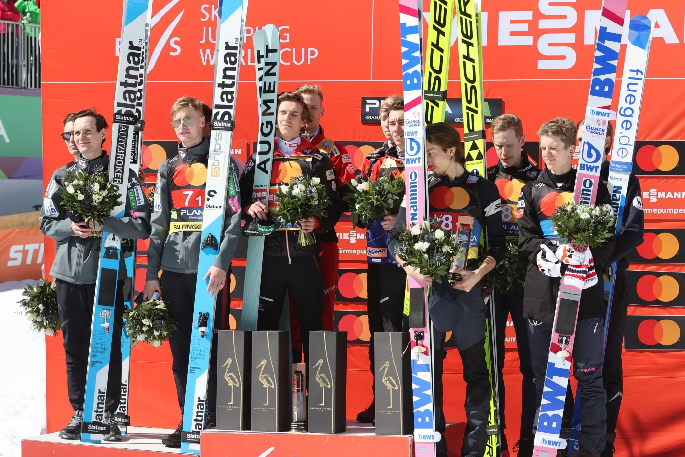 Johann Andre Forfang Bendik Jakobsen Heggli Robert Johansson Halvor Egner Granerud Lovro Kos Domen Prevc Timi Zajc Anze Lanisek Daniel Tschofenig Michael Hayboeck Jan Hoerl Stefan Kraft