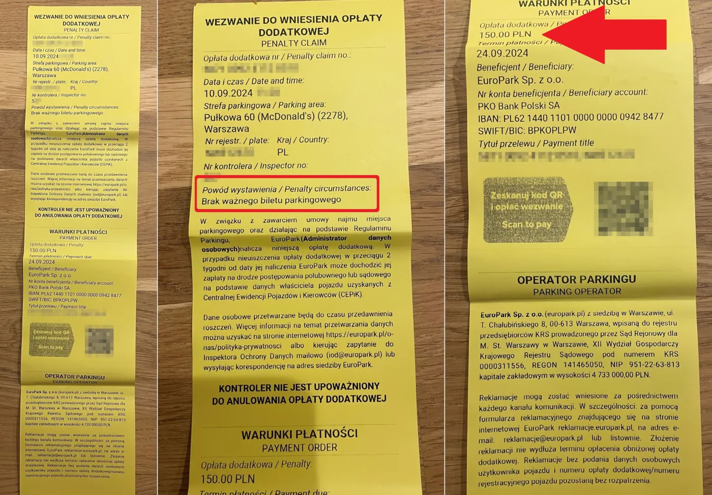 Dostał wezwanie, bo zaparkował na darmowym parkingu przy 