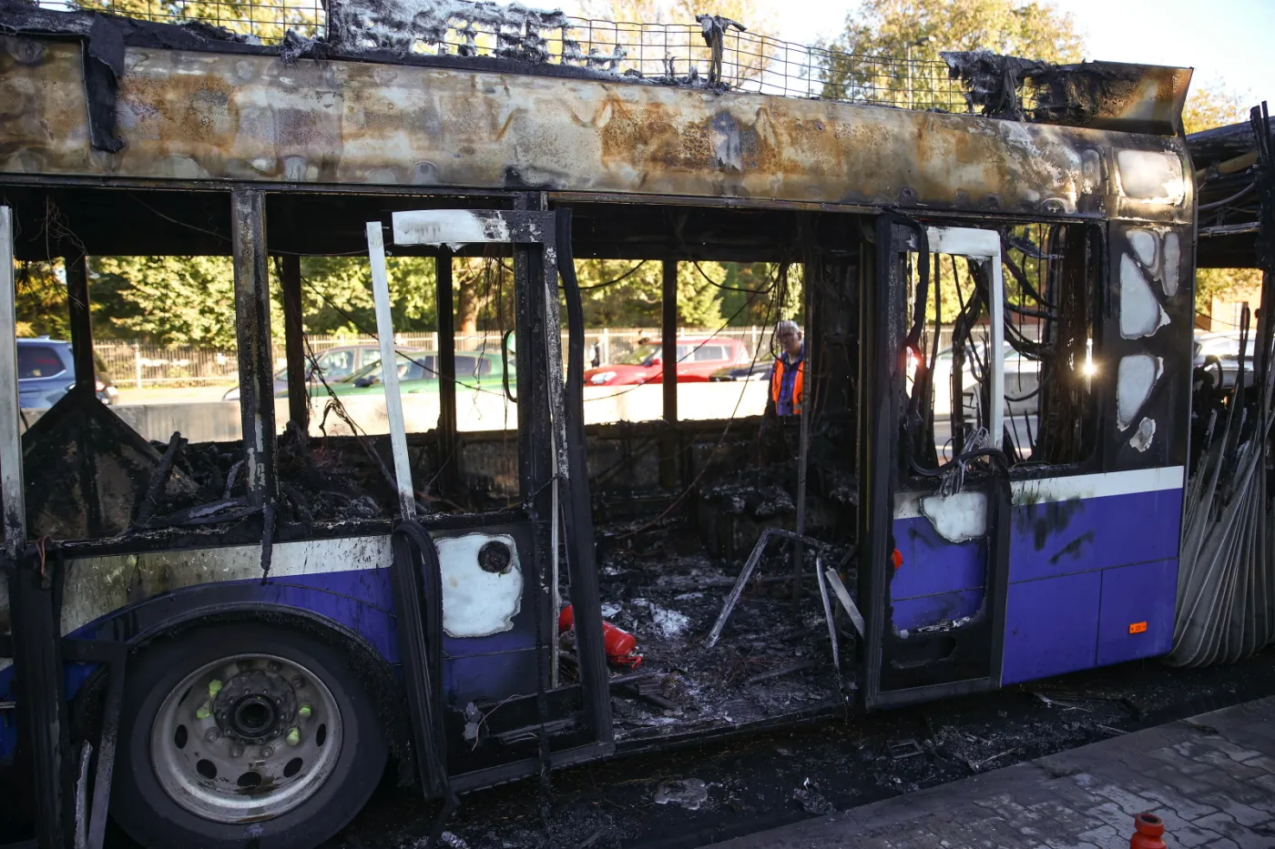 Pożar w Krakowie. Autobus stanął w płomieniach
