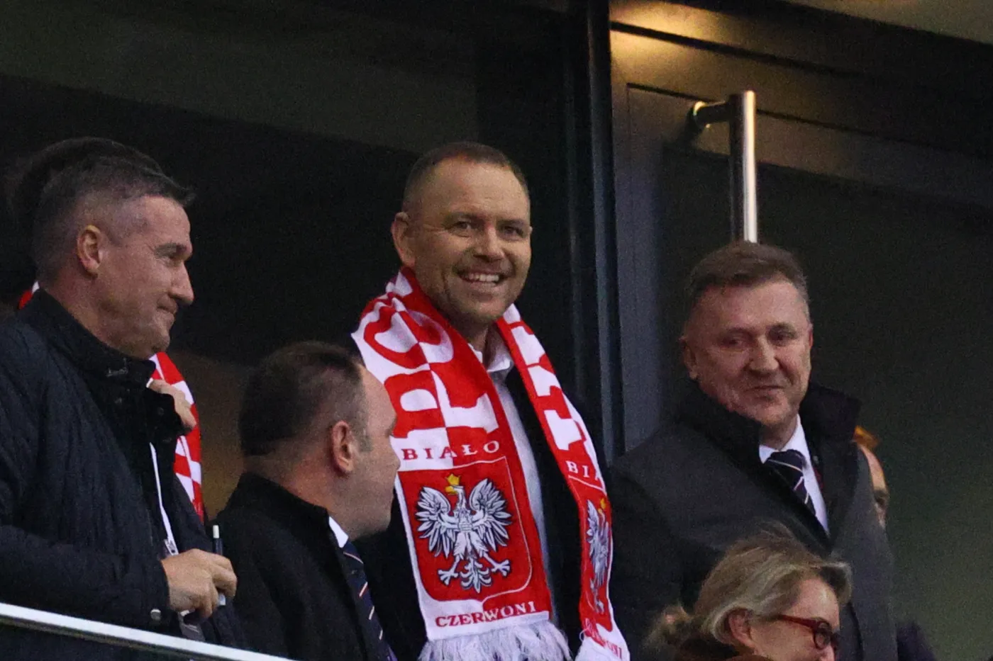 Prezydent RP Karol Nawrocki, prezes PZPN Cezary Kulesza i Radosław Michalski