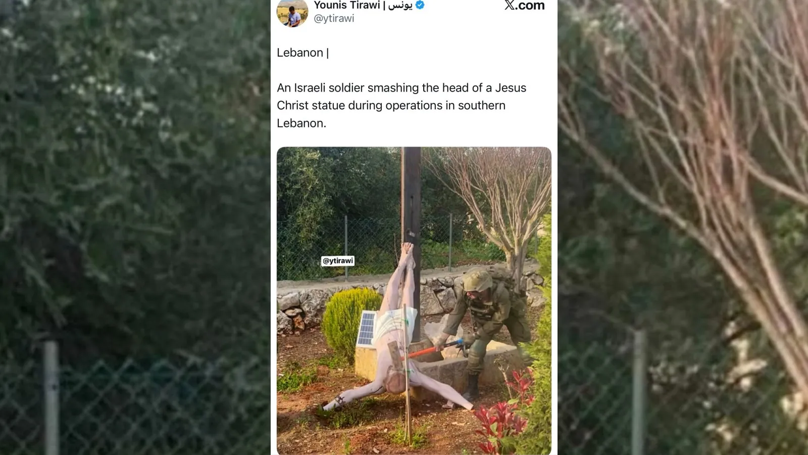 Rozbił głowę figurze Jezusa Chrystusa. Armia izraelska zidentyfikowała i ukarała sprawcę