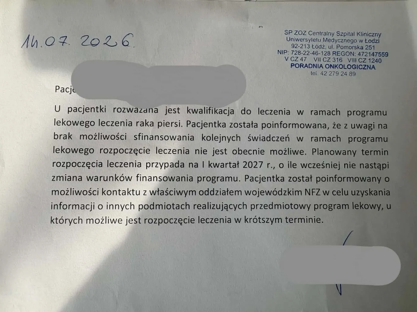 leczenie raka - programy lekowe dokument nr 2