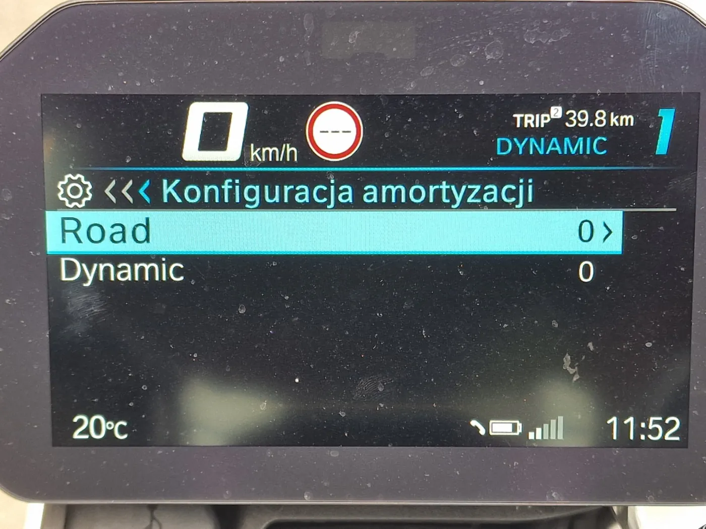 BMW R1300R - ustawienia trybu zawieszenia DSA