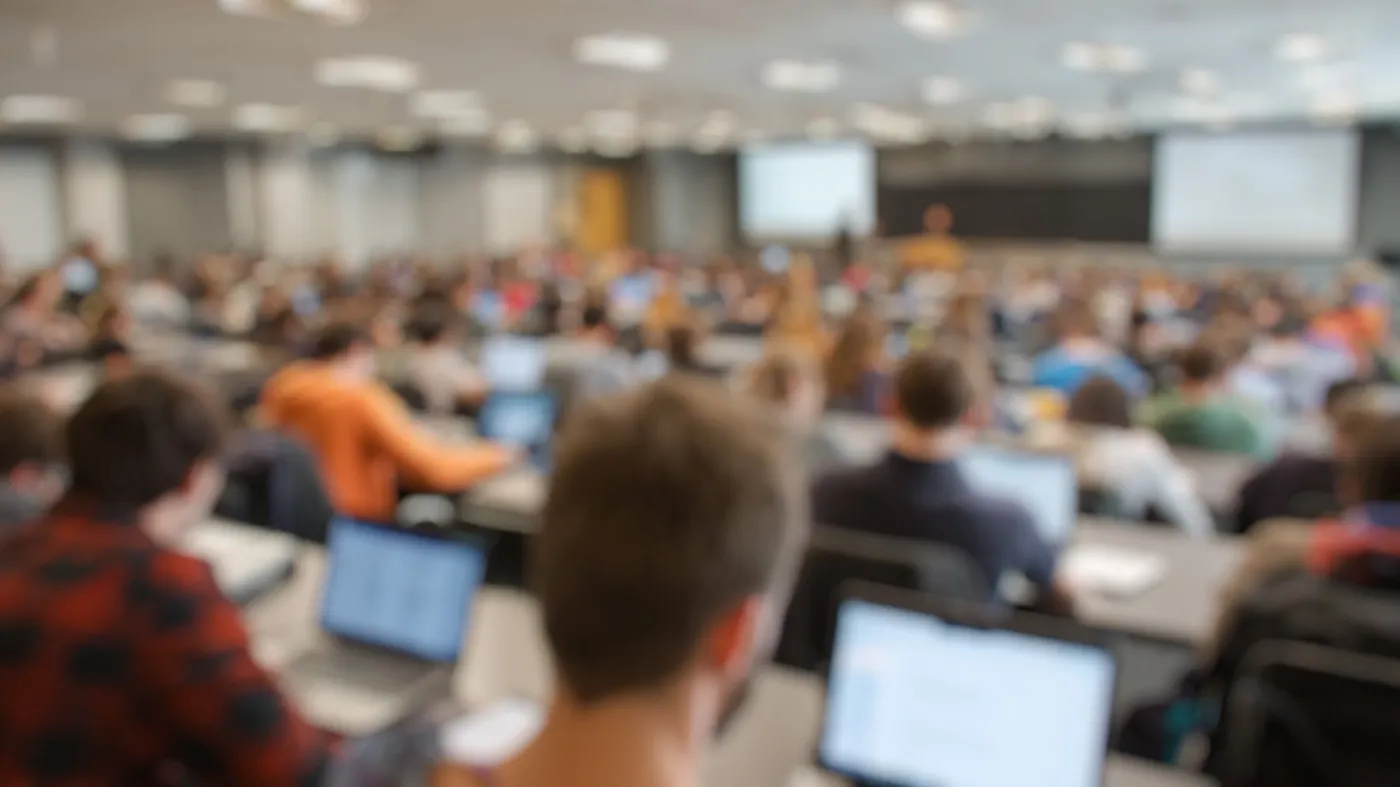 studenci na egzaminie na sali wykładowej