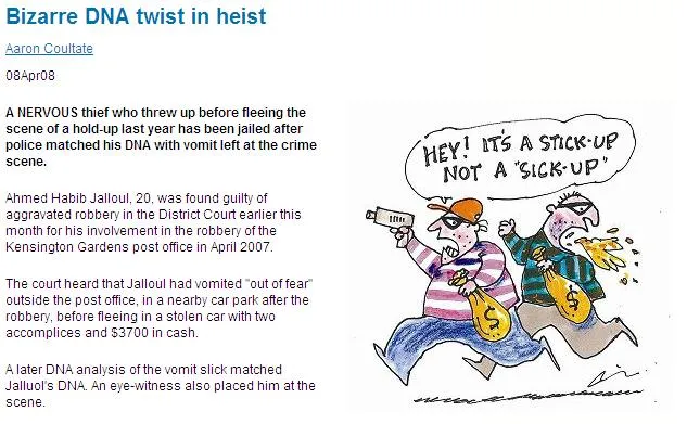 Bandytę zdradził kod DNA z... żołądka