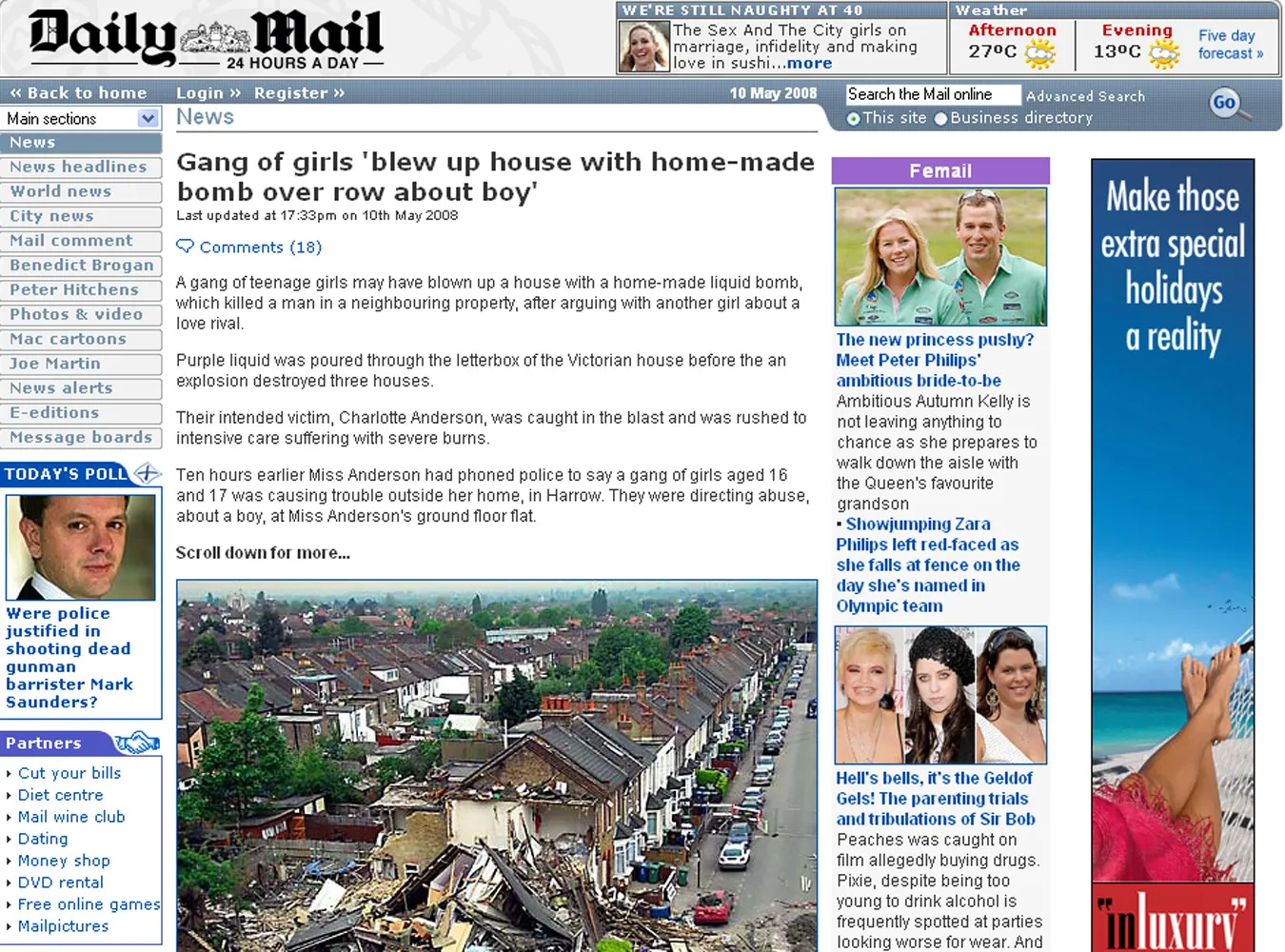 Dziewczynki wysadziły w powietrze trzy domy