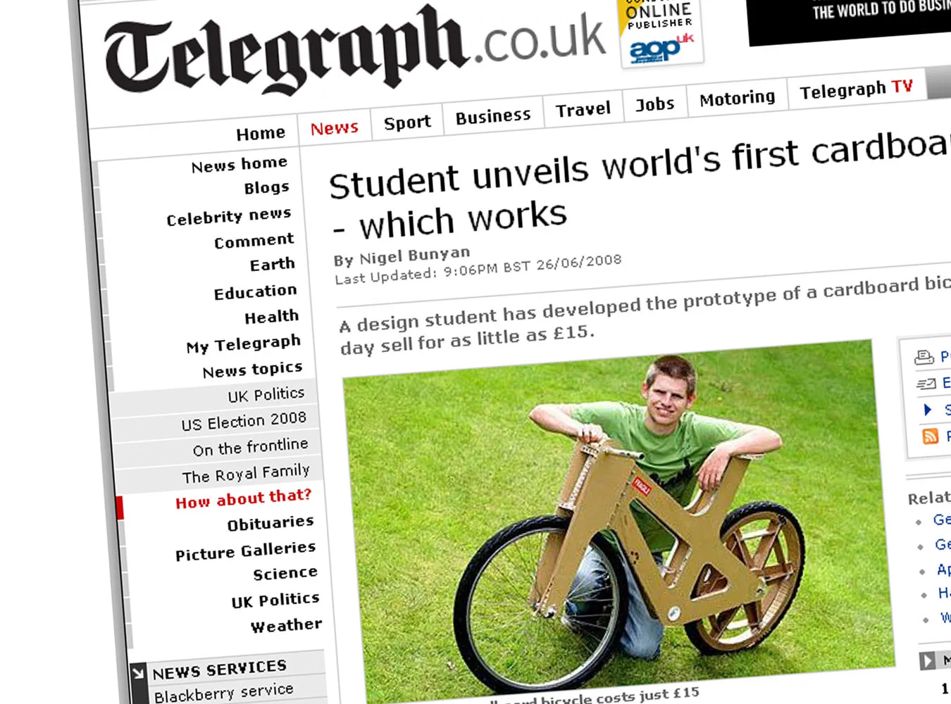 Rower z kartonu! Naprawdę jeździ