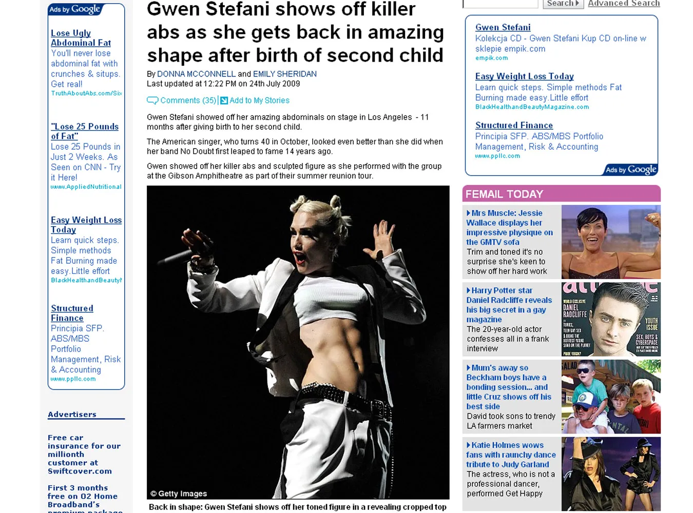 Zobacz wyrzeźbiony brzuch Gwen Stefani