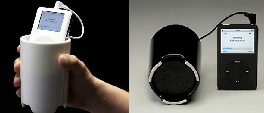 Muzyka z iPoda do ceramicznego kubka