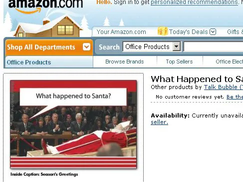 Gwiazdkowa pocztówka wyśmiewa papieża