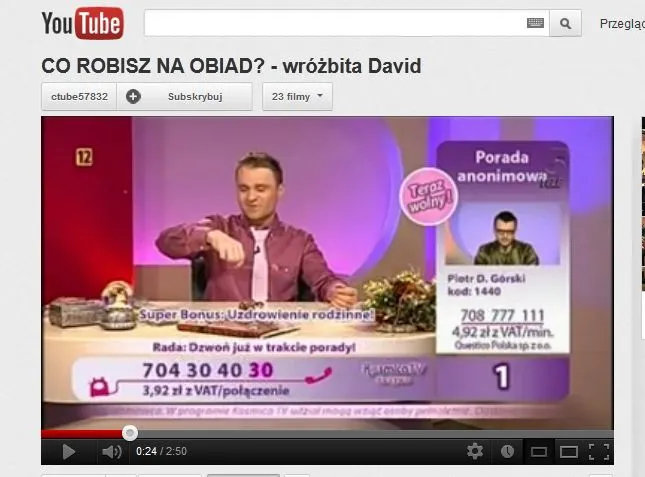 Wróżbita David zdejmuje klątwę i pyta: Co robisz na obiad?