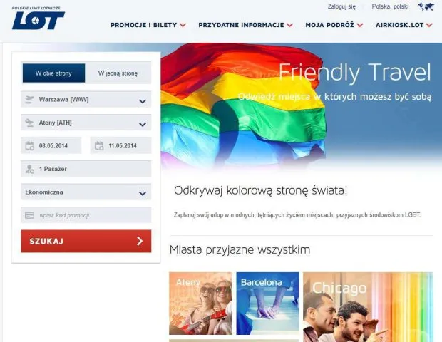 Tęczowa promocja. PLL LOT zapraszają do podróży geje i lesbijki