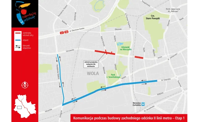 Górczewska w Warszawie zamknięta przez budowę metra. Wjazd tylko z identyfikatorem. Objazdy [MAPY]