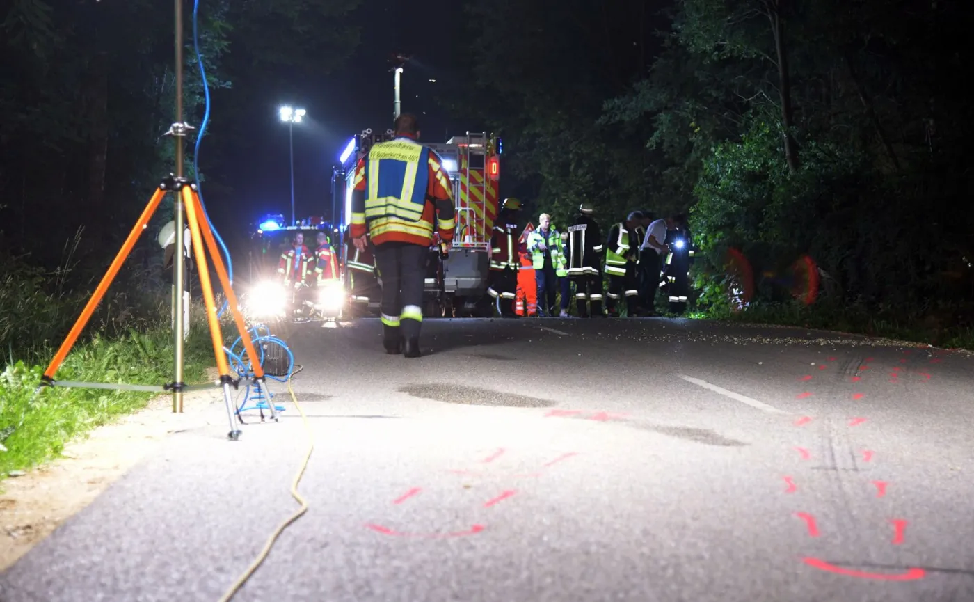 Zdjęcie z miejsca wypadku wykonane przez strażaków z miejscowości Bodenkirchen  