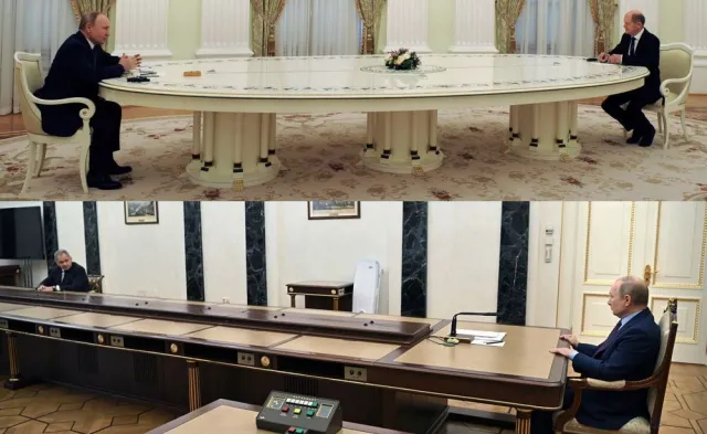 "Niekończący się stół" Putina przebojem internetu