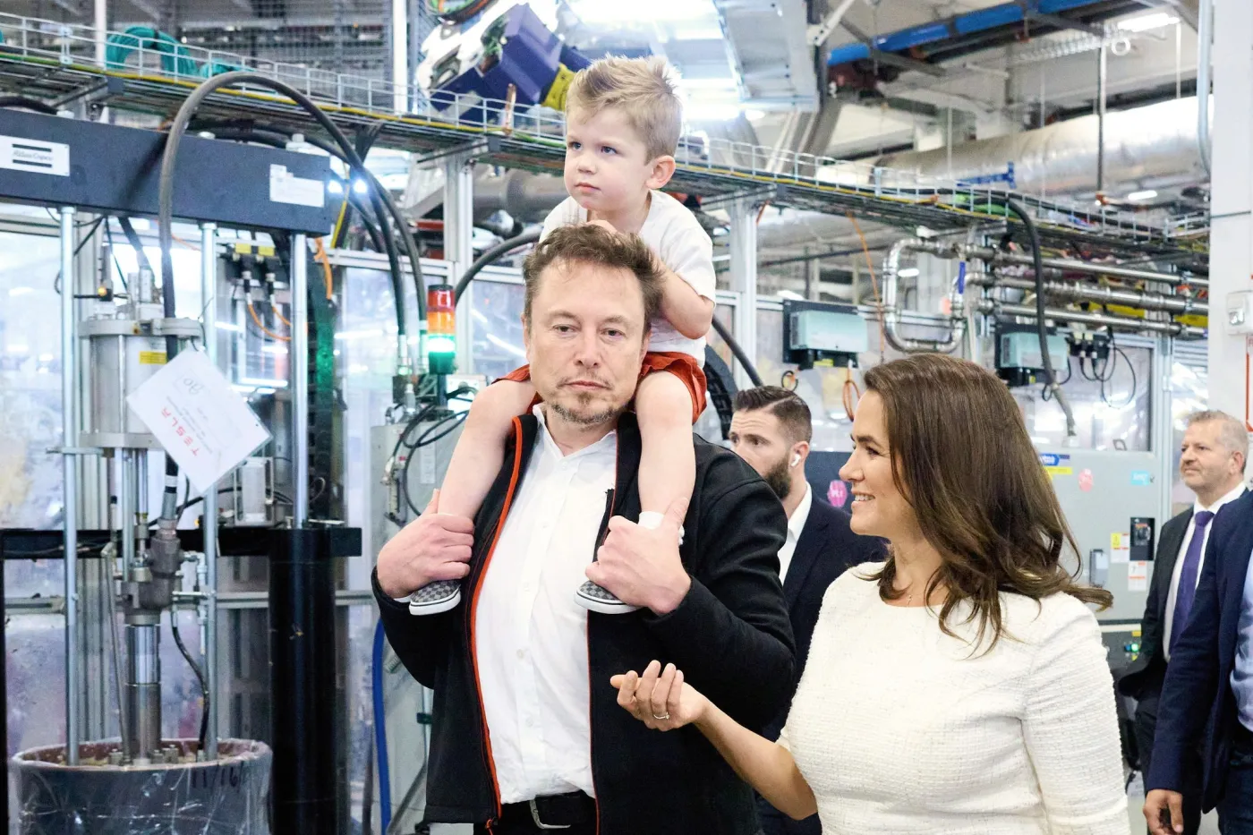 Prezydent Węgier Katalin Novak i Elon Musk