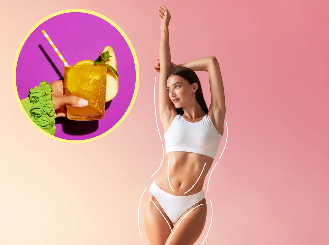 Młoda kobieta fit fitness Odchudzanie dieta zrzucanie kilogramów wagi detoks Young,Beautiful,Woman,With,Perfect,Body,In,Underwear,Posing,Over