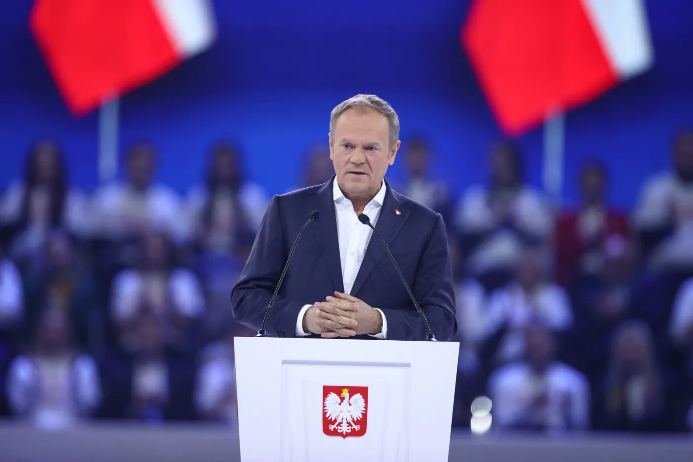 "Trzaskowski z bohaterkami, Nawrocki z gangsterami". Mocne słowa Tuska