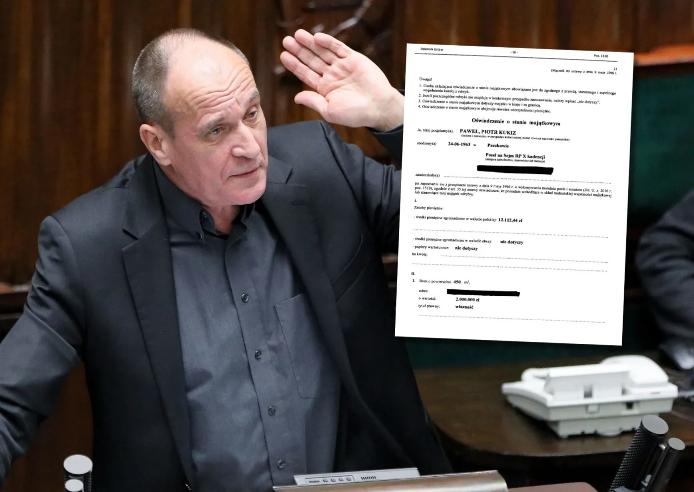 Paweł Kukiz ujawnił, ile ma oszczędności. Uwagę przykuwają zarobki żony