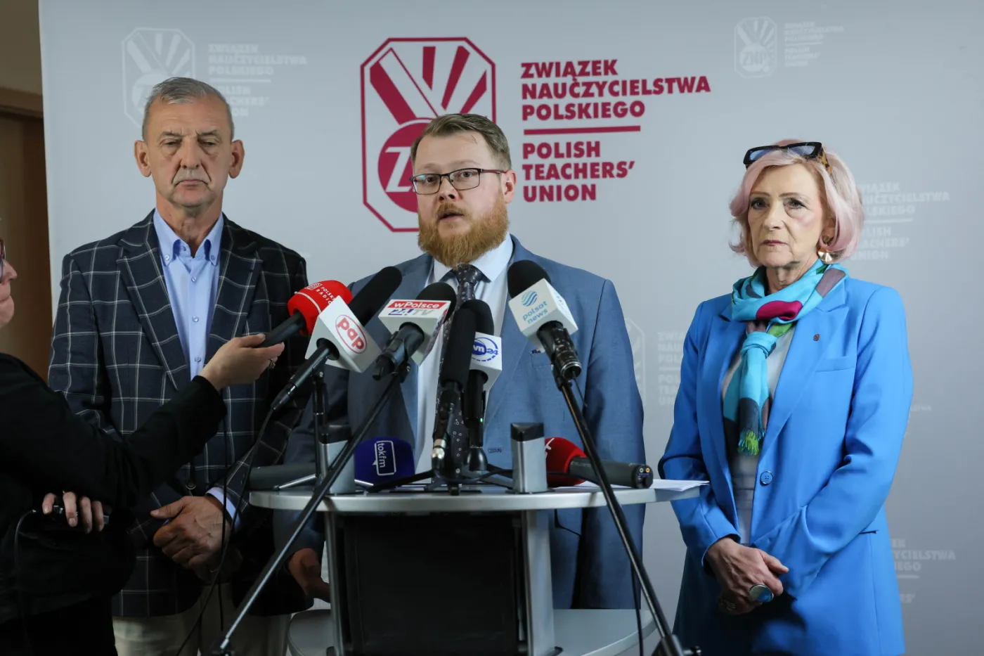 Sławomir Broniarz, Urszula Woźniak, Szymon Lepper