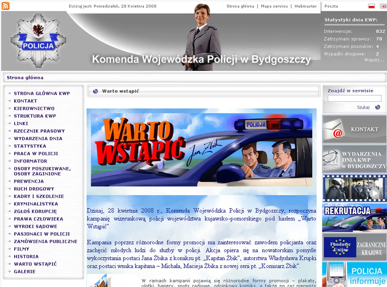 Kapitan Jan Żbik zrzucił milicyjny mundur i już jako policjant rusza na pomoc kujawsko-pomorskiej komendzie.