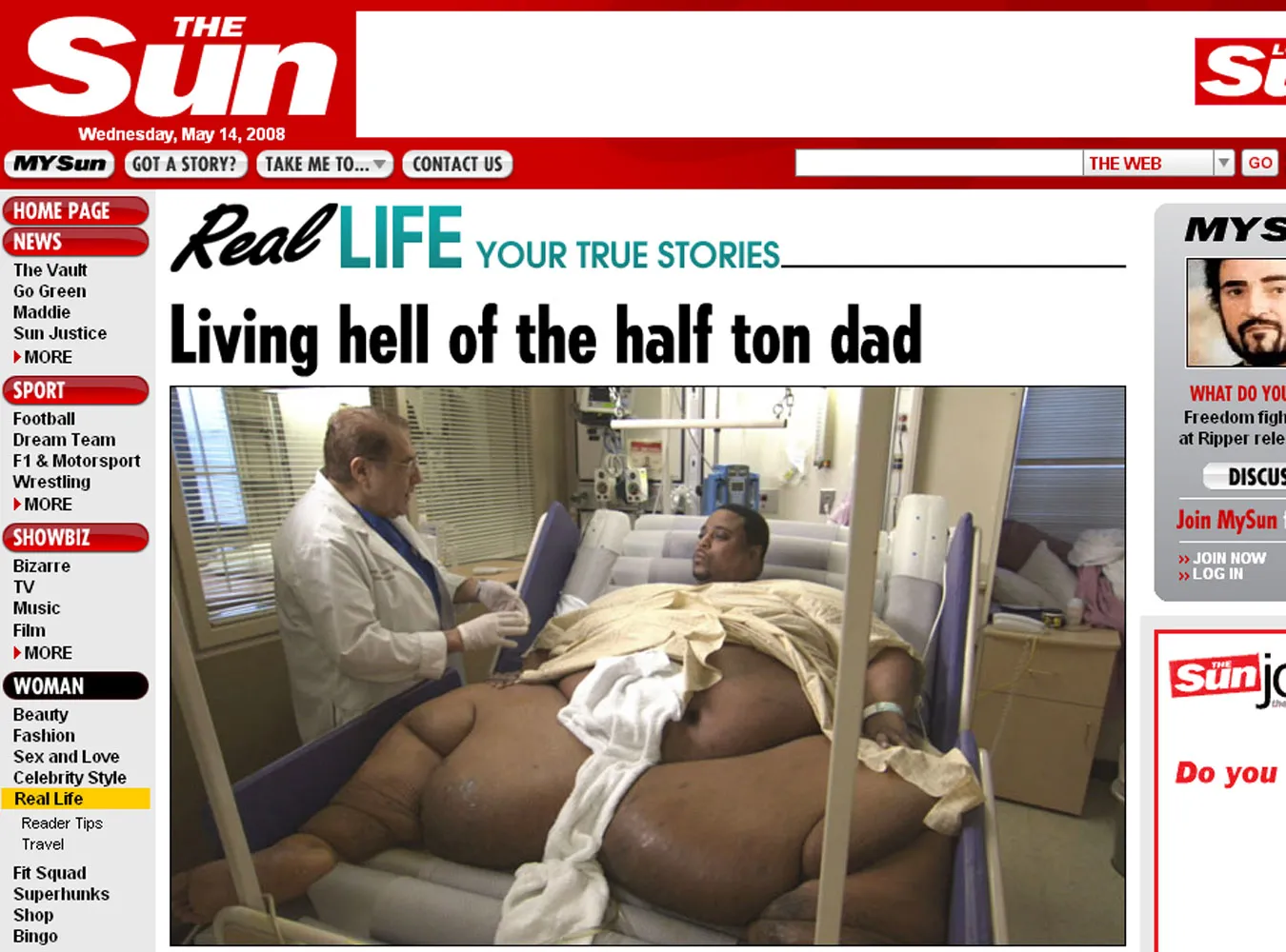 Był tak gruby, że mógł umrzeć