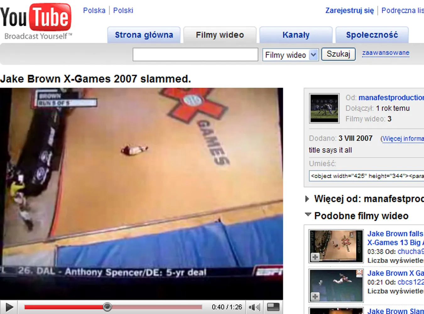 Tak rok temu wywrócił się Jake Brown