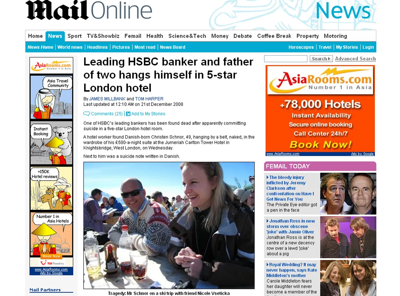 Bankier powiesił się w luksusowym hotelu