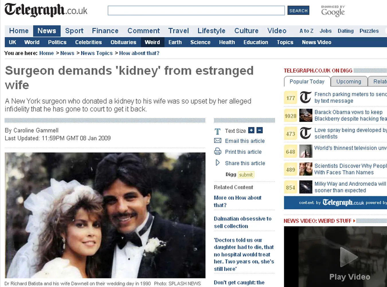 Zdradzony mąż do żony: Oddawaj nerkę!