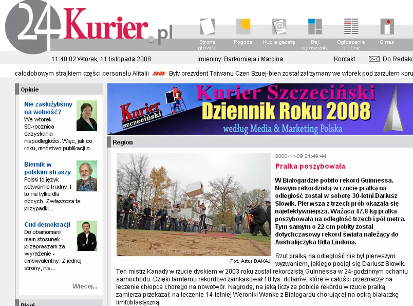 Polak najlepiej rzuca... pralką