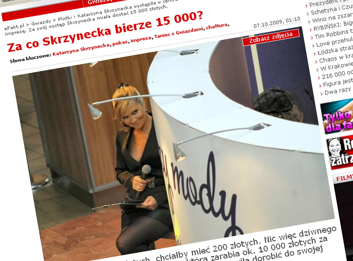 Skrzynecka chałturzy za 15 tysięcy