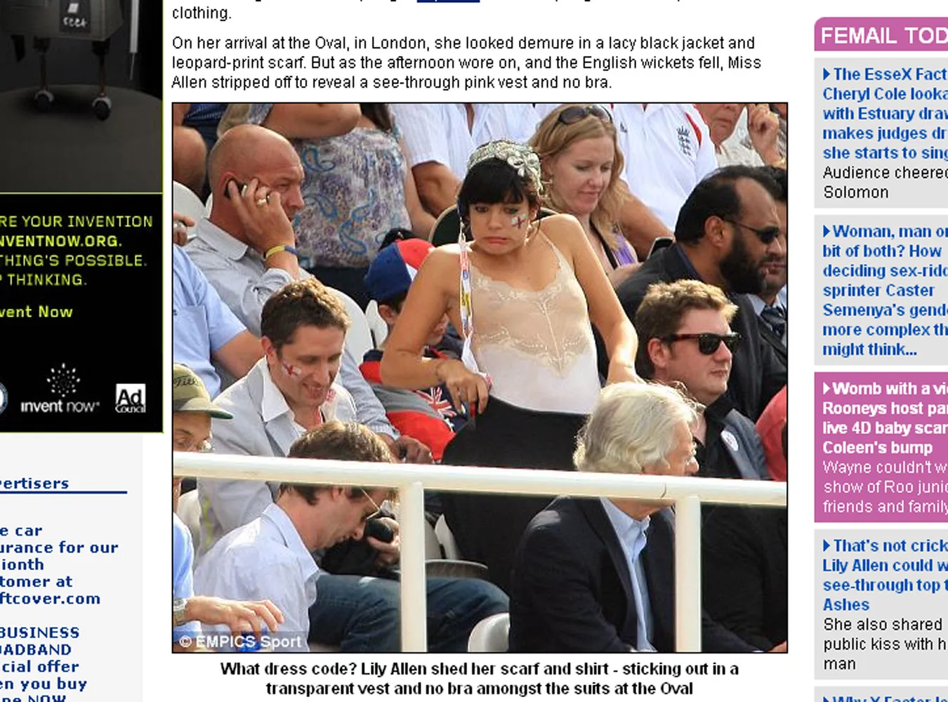 Lily Allen znowu zapomniała stanika