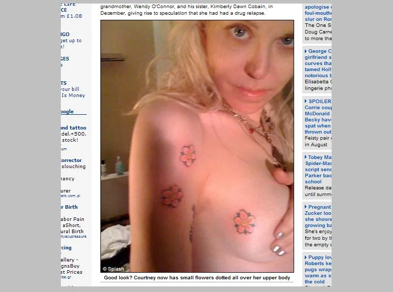 Courtney Love chwali się tatuażem na piersi