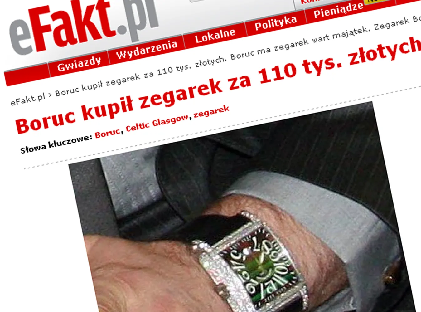 Boruc ma zegarek za 110 tysięcy złotych