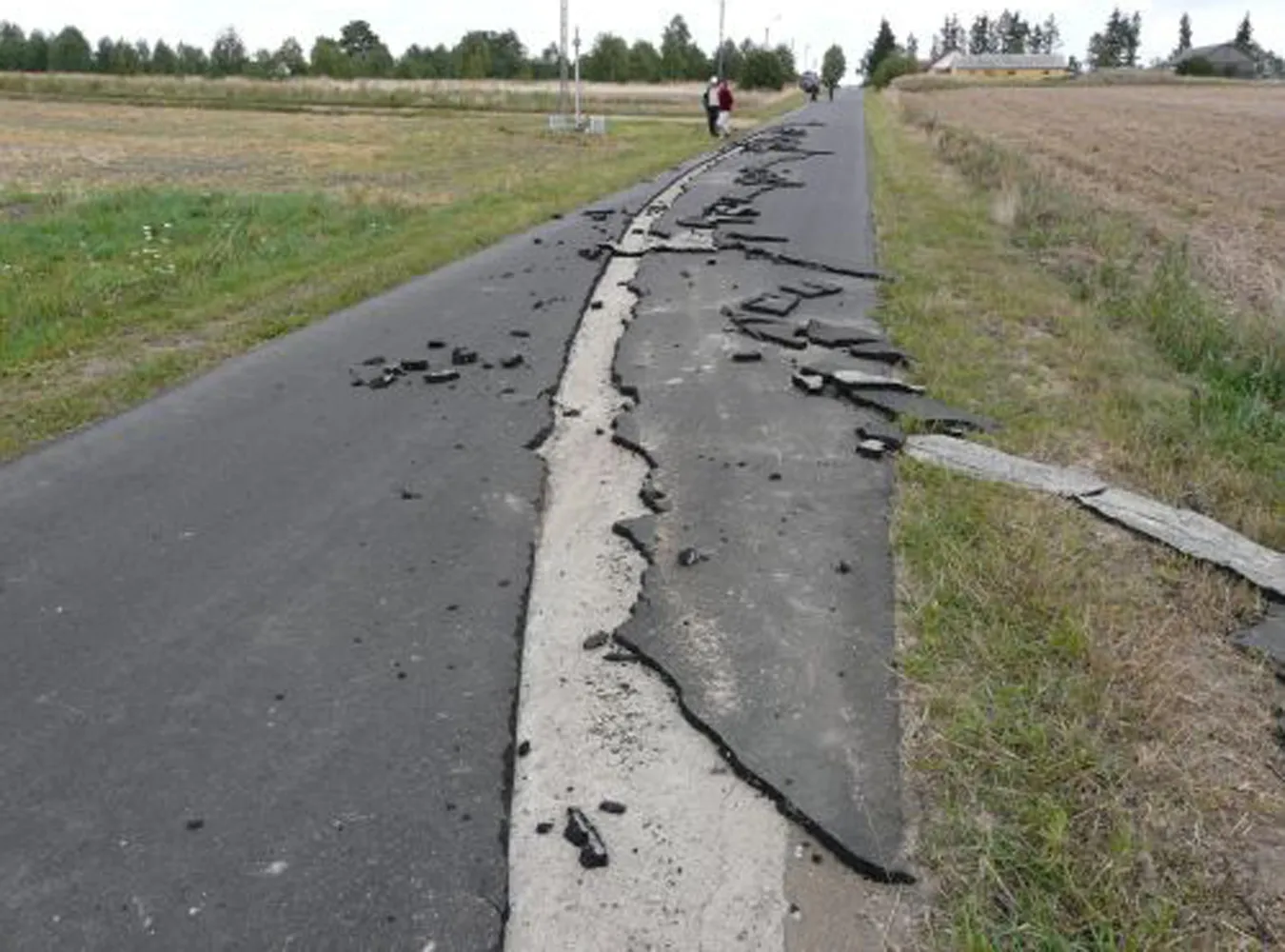 Pijany rolnik zaorał 40 metrów asfaltu