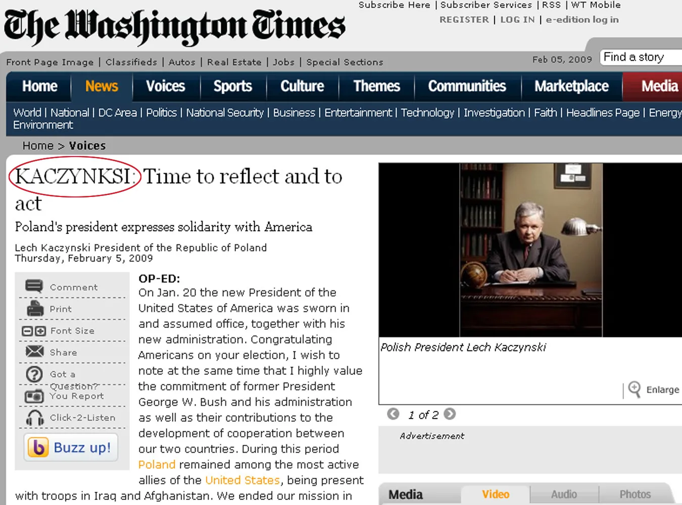 Gazeta w USA: Kaczyński to dziecięcy aktor