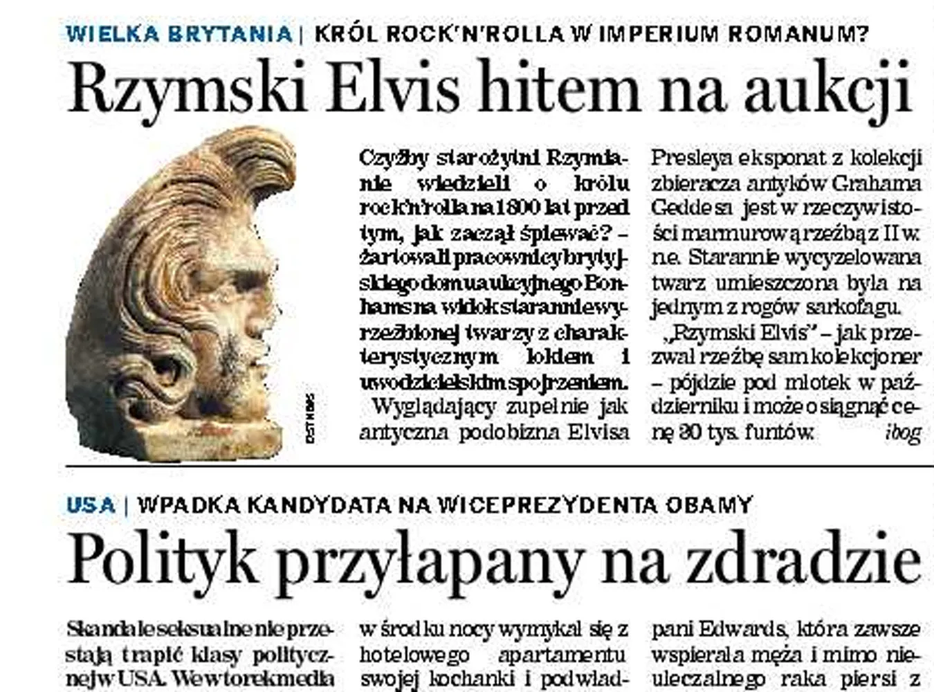 Rzymski Elvis hitem na aukcji