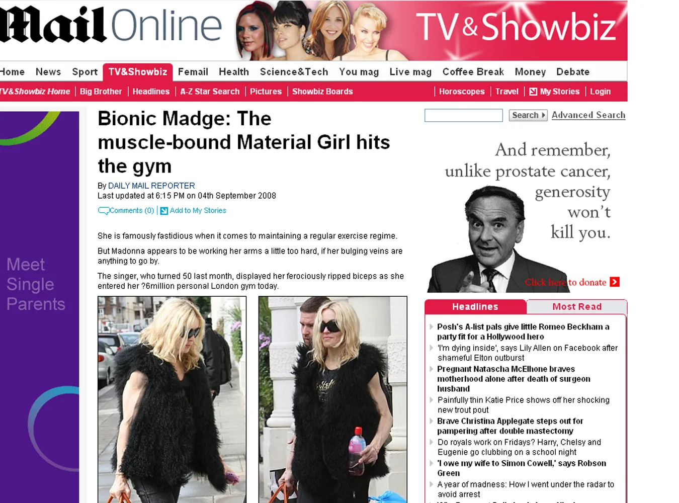 Przetrenowana Madonna straszy ramionami