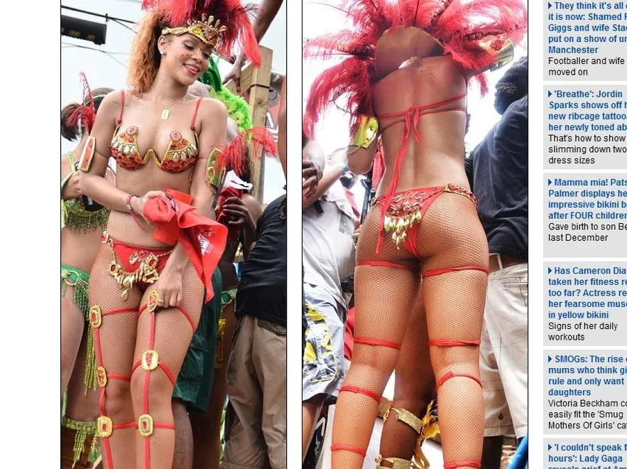 Półnaga Rihanna wyuzdaną i dziką królową karnawału