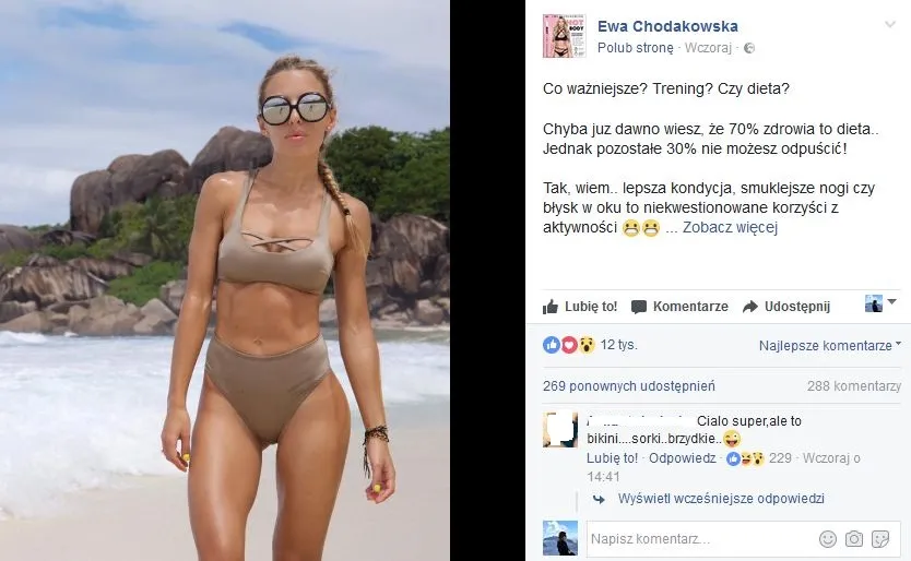 Fanka skrytykowała bikini Chodakowskiej. Trenerka odpowiedziała i rozpętała burzę