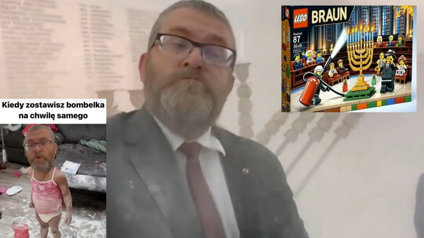 Grzegorz Braun "bohaterem" skandalu. Naganne zachowanie posła oczami internautów [MEMY]