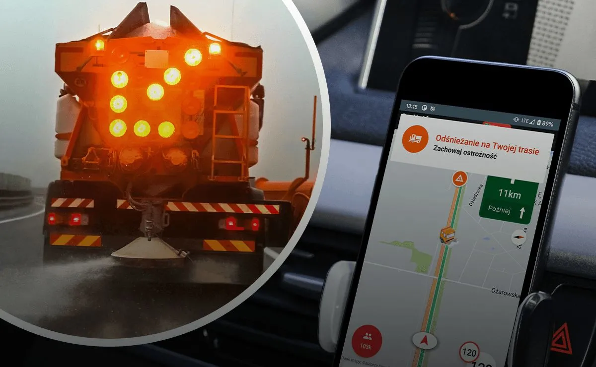 Yanosik nową funkcją wykrywa odśnieżanie dróg. Pługopiaskarki na celowniku kierowców