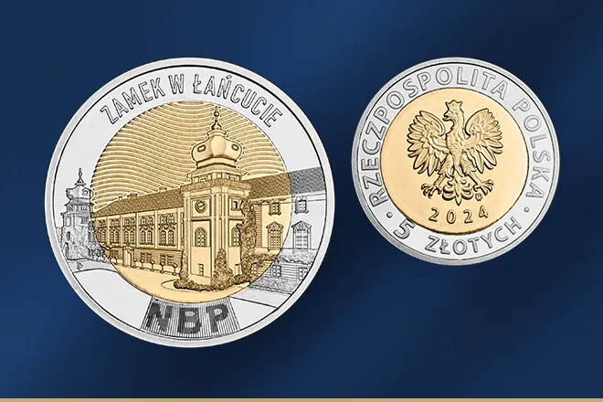 nowe 5 zł, nowa moneta, moneta z Zamkiem w Łańcucie