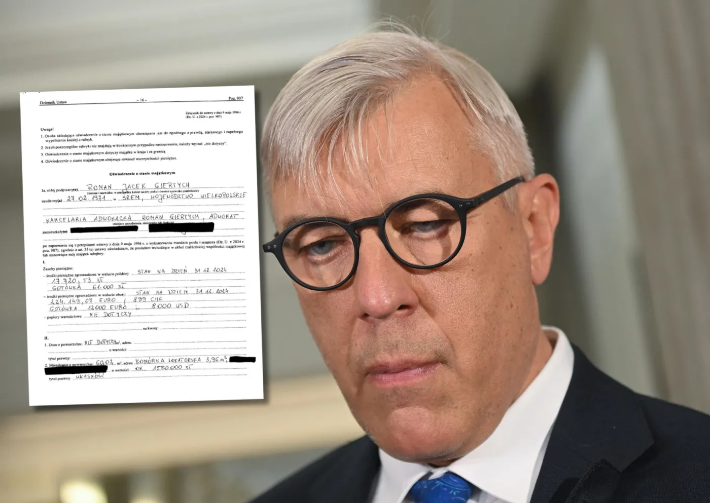 Majątek Romana Giertycha. Milionowe dochody i 224 tys. euro na koncie